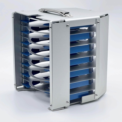 Un buen precio. Caseta de obleas de metal de 8 pulgadas y 7 ranuras, portador de obleas con revestimiento de teflón azul. en línea